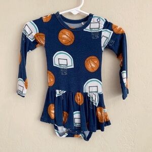 Posh Peanut Swish Twirl Skirt Bodysuit / Dress • Basketball • 3-6 Months